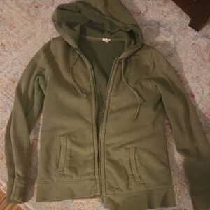 J. Crew Olive Green Hoodie Sweatshirt